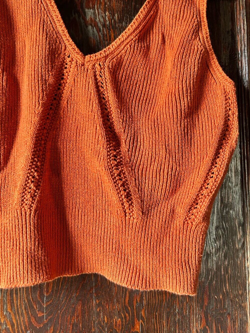 Banana Republic Rust Orange Cotton Knit Sweater Vest Size Medium - Picture 2 of 5